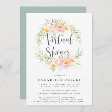 Airy Floral Wreath | Virtual Bridal or Baby Shower Invitations