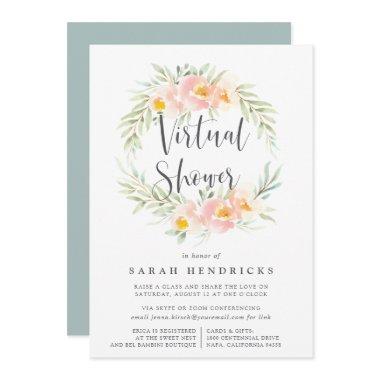 Airy Floral Wreath | Virtual Bridal or Baby Shower Invitations