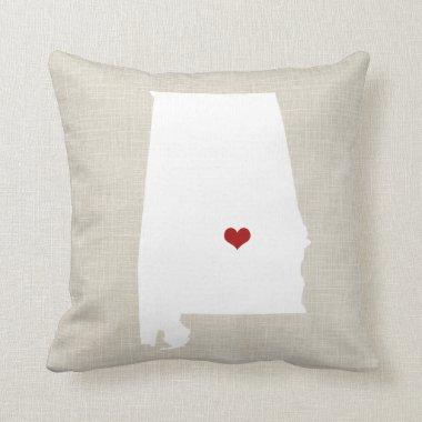 Alabama Home State New Home Throw Pillow 16" x 16"