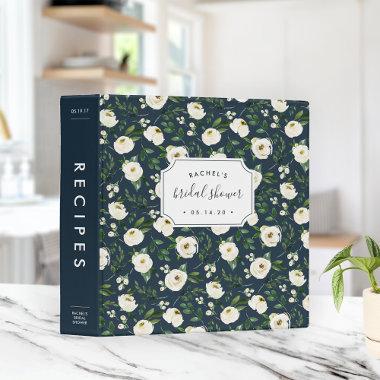 Alabaster Floral Bridal Shower Recipe Binder