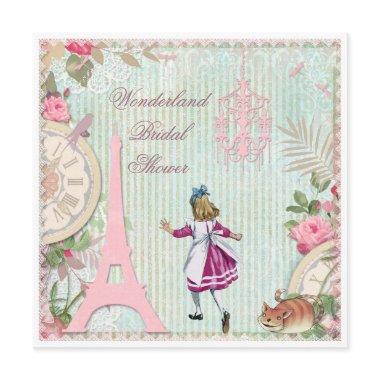 Alice in Paris Chic Wonderland Bridal Shower Invitations