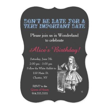 Alice in Wonderland birthday party custom vintage Invitations