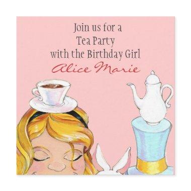 Alice In Wonderland Birthday Tea Party Invite