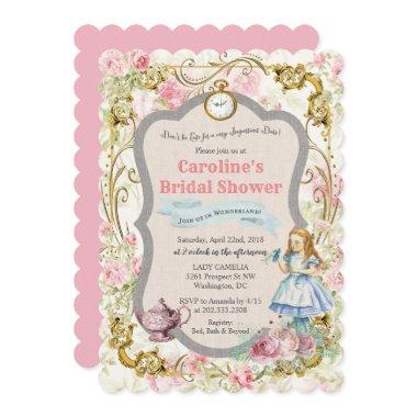 Alice in Wonderland Bridal Shower Invitations