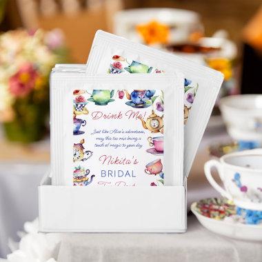 Alice in wonderland bridal shower tea party favors tea bag drink mix
