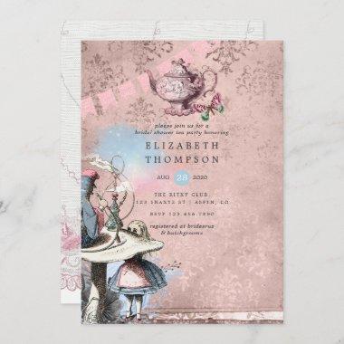 Alice In Wonderland Bridal Shower Tea Party Invitations