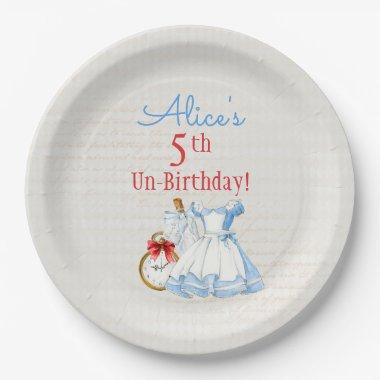 Alice in Wonderland Drink Me Potion Blue Dress Paper Plates