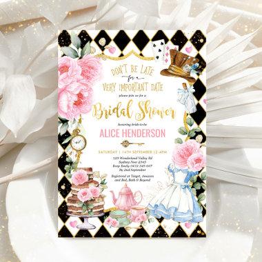 Alice in Wonderland Mad Tea Party Bridal Shower Invitations