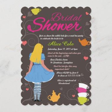 Alice in Wonderland mad tea party bridal shower Invitations