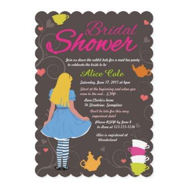 Alice in Wonderland mad tea party bridal shower Invitations