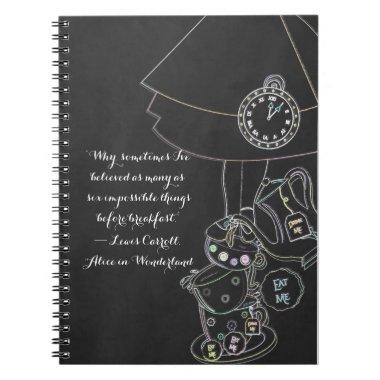 Alice in Wonderland Tea Party Chalkboard Whimsical Notebook