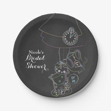 Alice in Wonderland Tea Party Chalkboard Whimsical Paper Plates