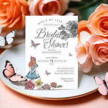 Alice In Wonderland Vintage Story Bridal Shower Invitations