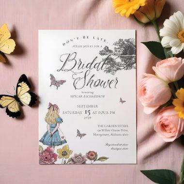 Alice In Wonderland Vintage Story Bridal Shower Invitations