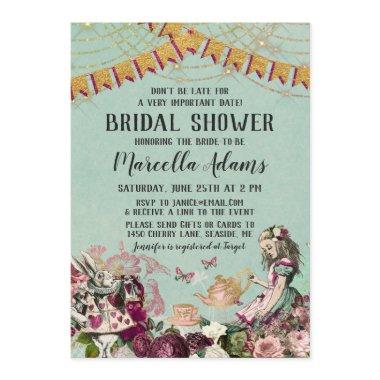 Alice in Wonderland Virtual Bridal Shower Invitations