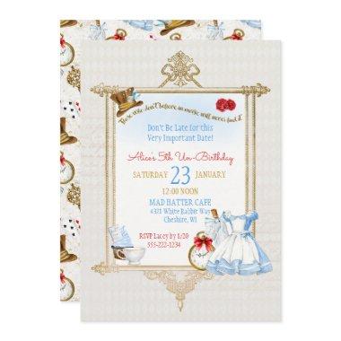 Alice in Wonderland Watercolor Invitations