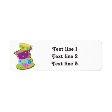 Alice in Wonderland Whimsical Tea Party Birthday Label