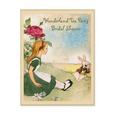 Alice & White Rabbit Wonderland Bridal Shower Invitations