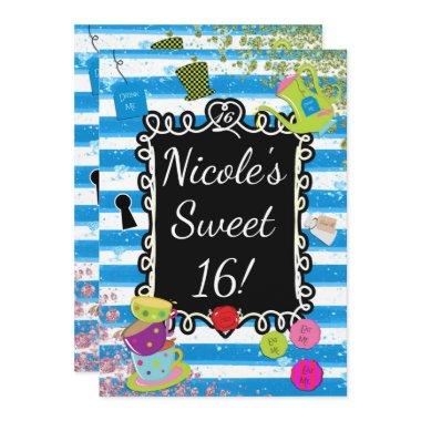 Alice Wonderland Tea Party Heart Frame