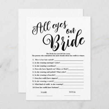 All eyes on Bride Simple Bridal Shower Game Invitations