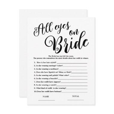 All eyes on Bride Simple Bridal Shower Game Invitations