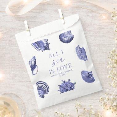 All I Sea Is Love Elegant Seashells  Favor Bag