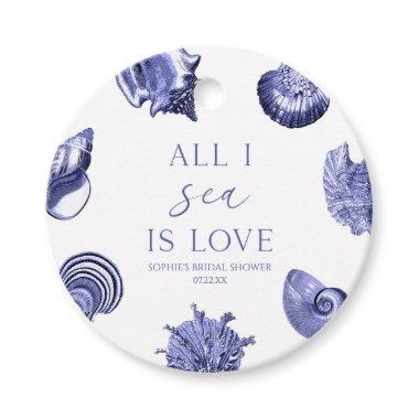 All I Sea Is Love Elegant Seashells  Favor Tags