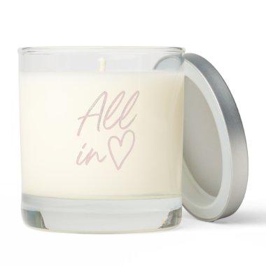 All In Wedding Favor Rose Gold Script Personalized Scented Candle