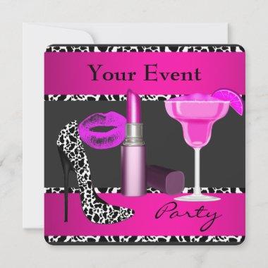 All Occasions Party Event Shoes Pink Lipstick Invitations