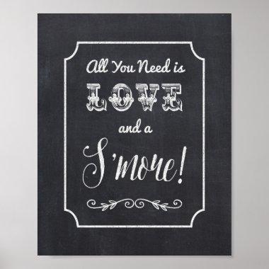 All You Need is Love & a S'More Chalkboard Sign