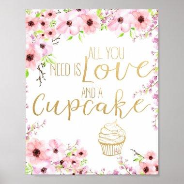 All You Need Is Love and a Cupcake Wedding Sign