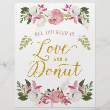 All you need is love and a donut sign flyer