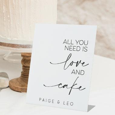 'All You Need Is Love And Cake' Dessert Table Pedestal Sign