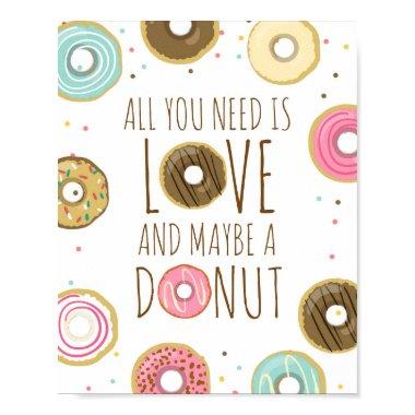 All You Need Is Love and Donuts Baby Bridal Shower Poster