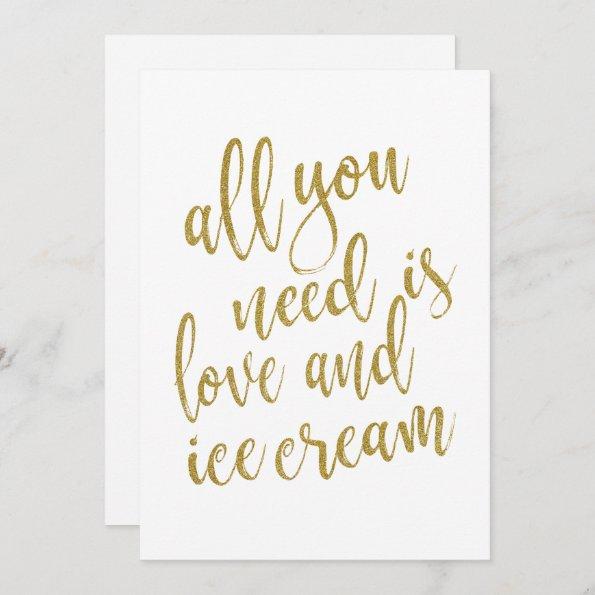 All you need is love and ice cream bridal shower Invitations