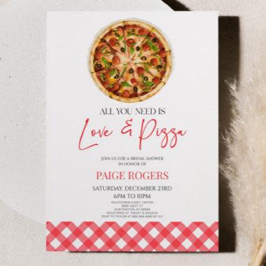 All You Need Is Love and Pizza Bridal Shower Invitations