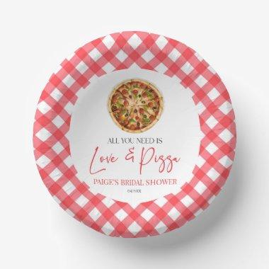 All You Need Is Love and Pizza Bridal Shower Paper Bowls