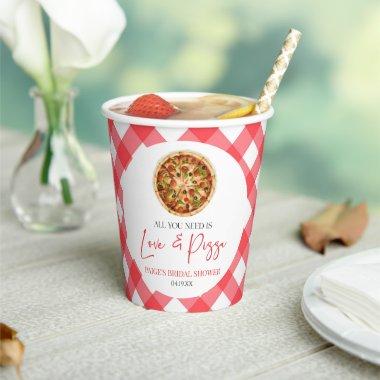 All You Need Is Love and Pizza Bridal Shower Paper Cups