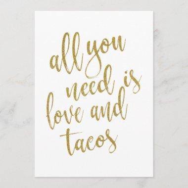All you need is love and tacos affordable sign Invitations