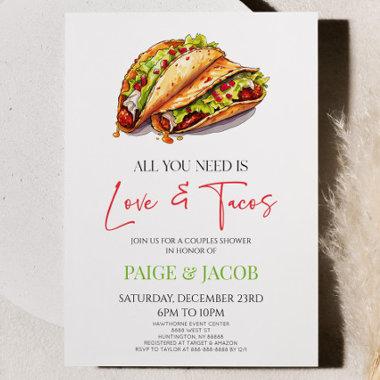 All You Need Is Love and Tacos Couples Shower Invitations