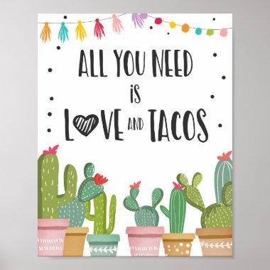 All You Need is Love and Tacos Fiesta Table Sign
