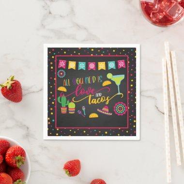 All You Need is Love and Tacos Napkin - Blk