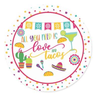 All You Need is Love and Tacos Round Sticker - Wh