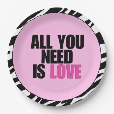 "ALL YOU NEED IS LOVE" PAPER PLATES