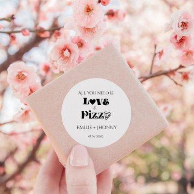All you need is love & pizza  classic round sticker