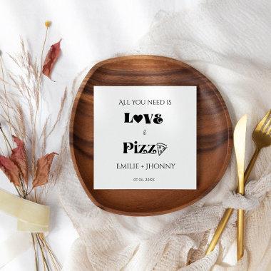 All you need is love & pizza bridal shower napkins