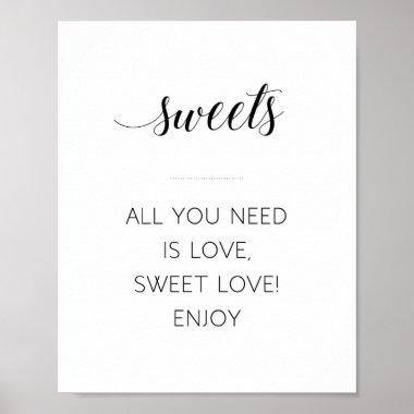 All You Need Is Love Sweet Love Wedding Sign