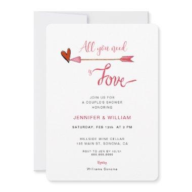 All you need is love valentines Couple's Shower