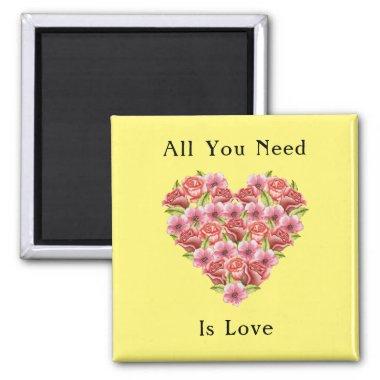 ALL YOU NEED IS LOVE Yellow Magnet