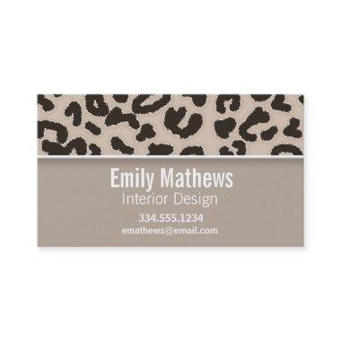 Almond Color Leopard Animal Print; Personalized Business Invitations